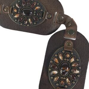 Antoniazzi Firenze Leather Belt With Jewels Made In Italy Women Studded 0313 M/L